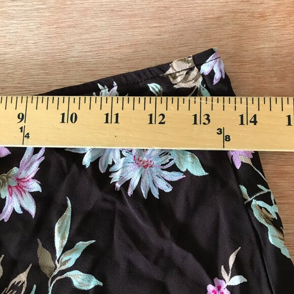 Cinnamon Girl Swing Skirt Women XS Green Floral Knee Length Preppie Pull On - Picture 7 of 7